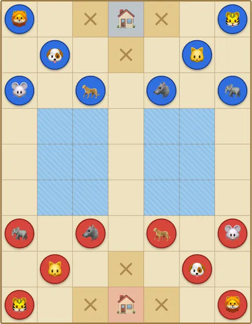 Animal Chess game board
